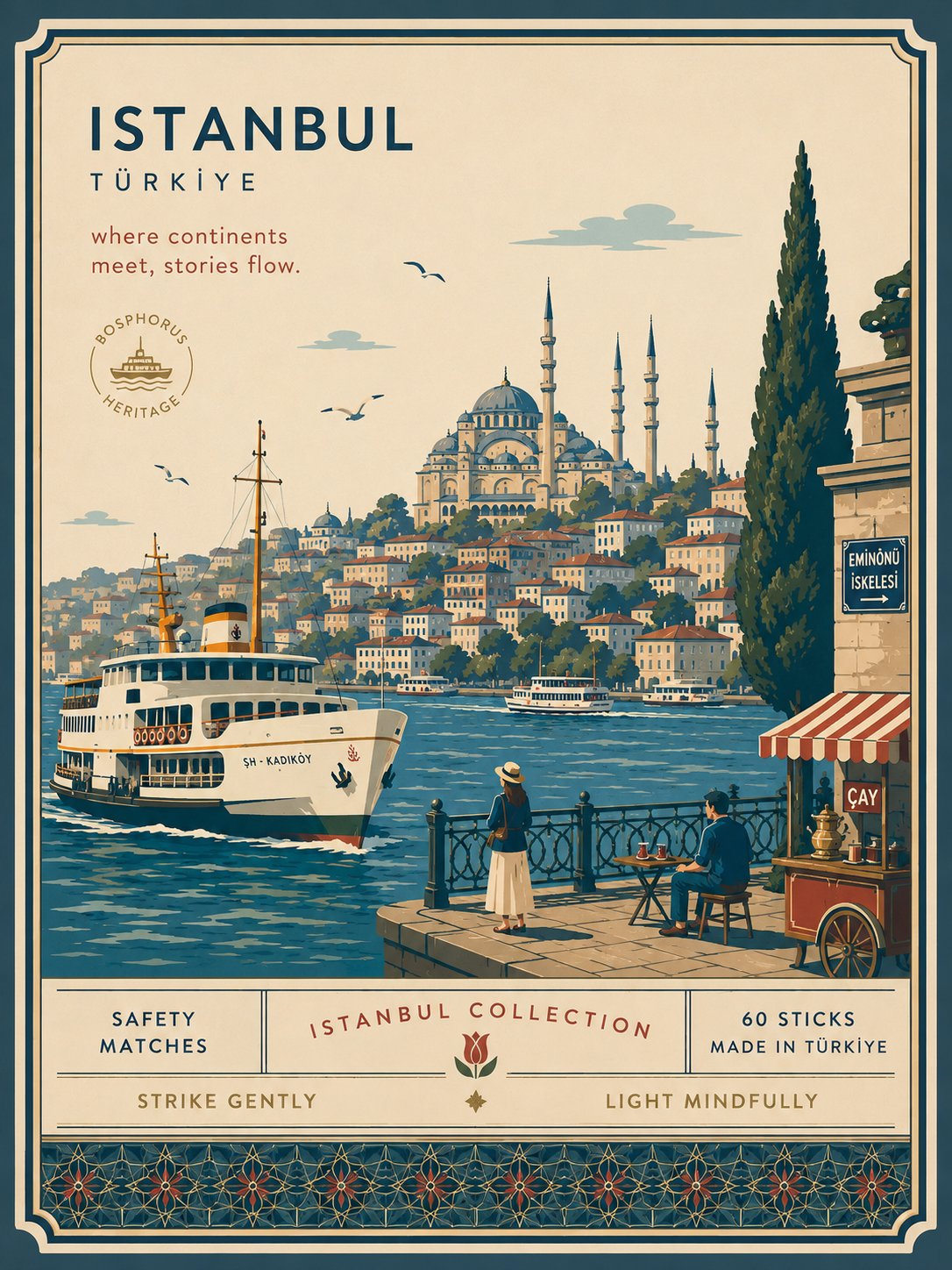 Premium flat-vector collectible city matchbox poster example 2
