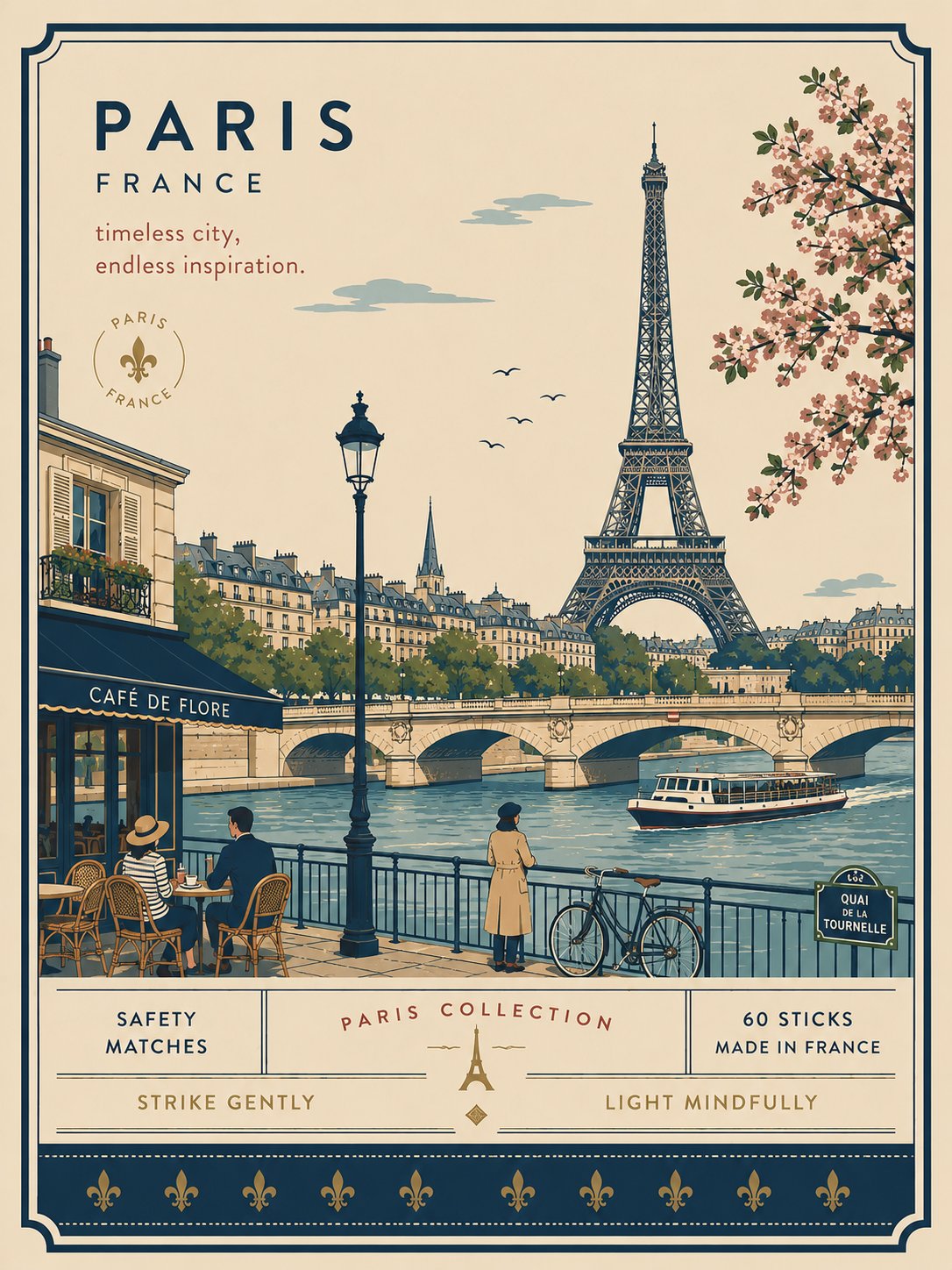 Premium flat-vector collectible city matchbox poster example 3
