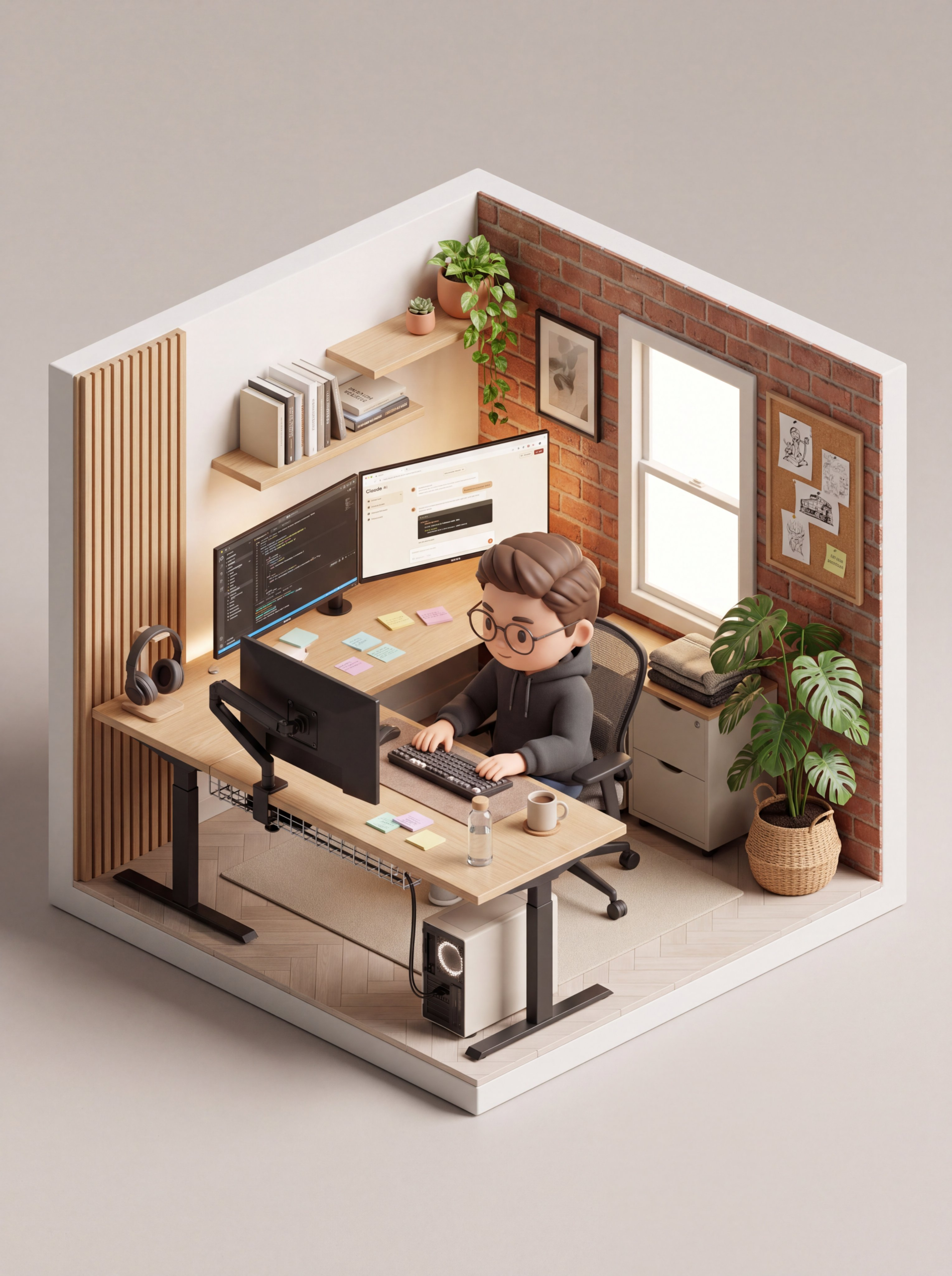 Isometric Miniature Room Prompt for Cube-Shaped Scenes